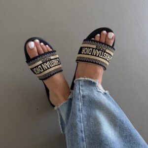 Christian Dior Copy Embroidered Slipper Pakistan