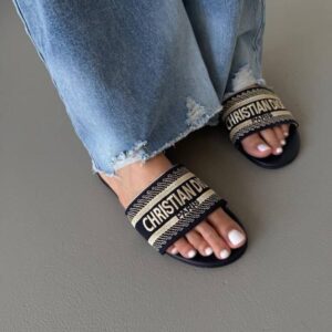 Christian Dior Copy Embroidered Slipper Pakistan