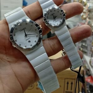 Premium White Ceramic Watch Set for Pashtun Couples