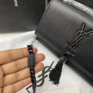 YSL Borsa Tassels Crossbody Long Chain Bag black