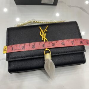 YSL Borsa Tassels Crossbody Long Chain Bag black