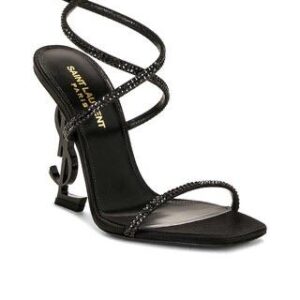 Saint Laurent Opyum Crystal Sandal front view
