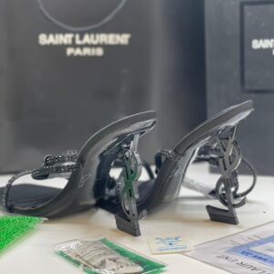 Saint Laurent Opyum Crystal Sandal front view