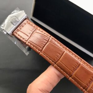 Tag Heuer Carrera Leather Strap Watch Black Dial