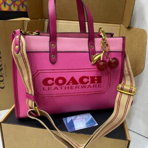 COACH Caviar Shoulder Bag with Cherry