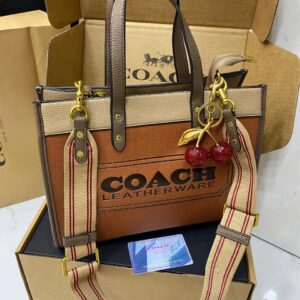 COACH Caviar Shoulder Bag with Cherry
