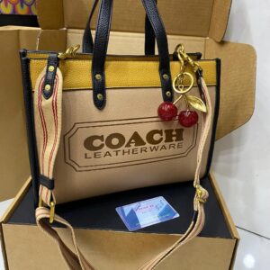 COACH Caviar Shoulder Bag with Cherry