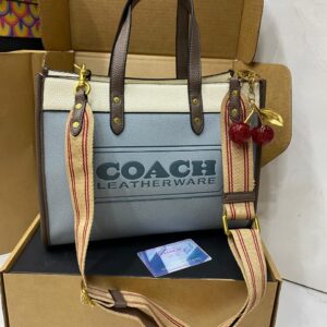 COACH Caviar Shoulder Bag with Cherry