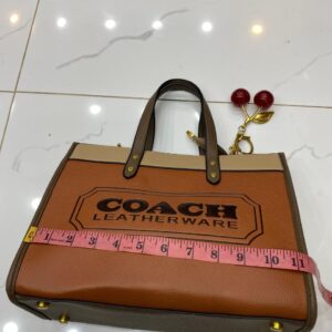 COACH Caviar Shoulder Bag with Cherry