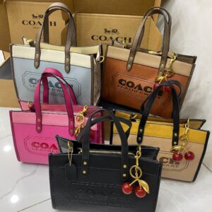 COACH Caviar Shoulder Bag with Cherry