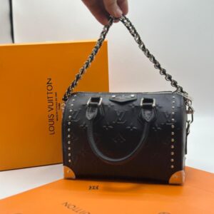 LOUIS VUITTON Speedy Trunk 20 Handbag in Black