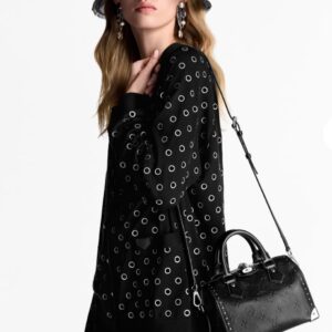LOUIS VUITTON Speedy Trunk 20 Handbag in Black