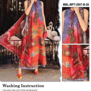maria b lawn collection 2026 embroidered spangle suit chiffon dupatta USA