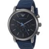 Buy Original Emporio Armani AR11023 Luigi watch in Pakistan with black dial & blue rubber strap. Premium luxury men watch with discounted price.