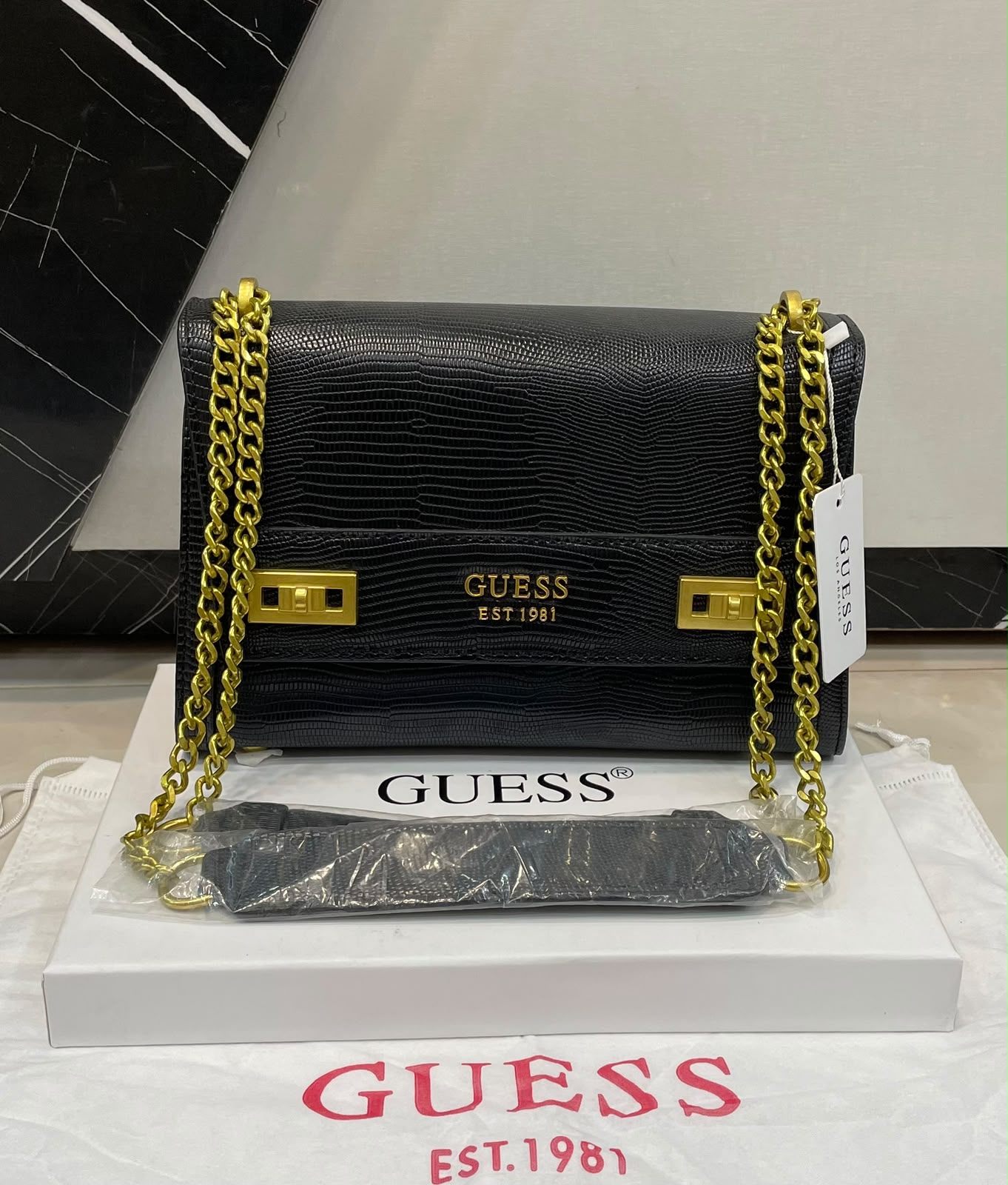 Guess Katey Croc Shoulder Bag women's premium handbag Pakistan