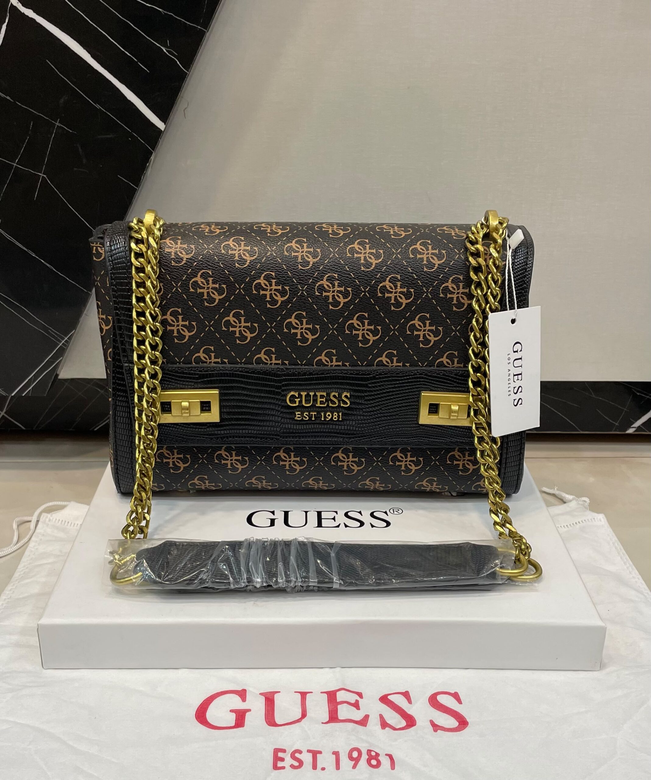 Guess Katey Croc Shoulder Bag women's premium handbag Pakistan