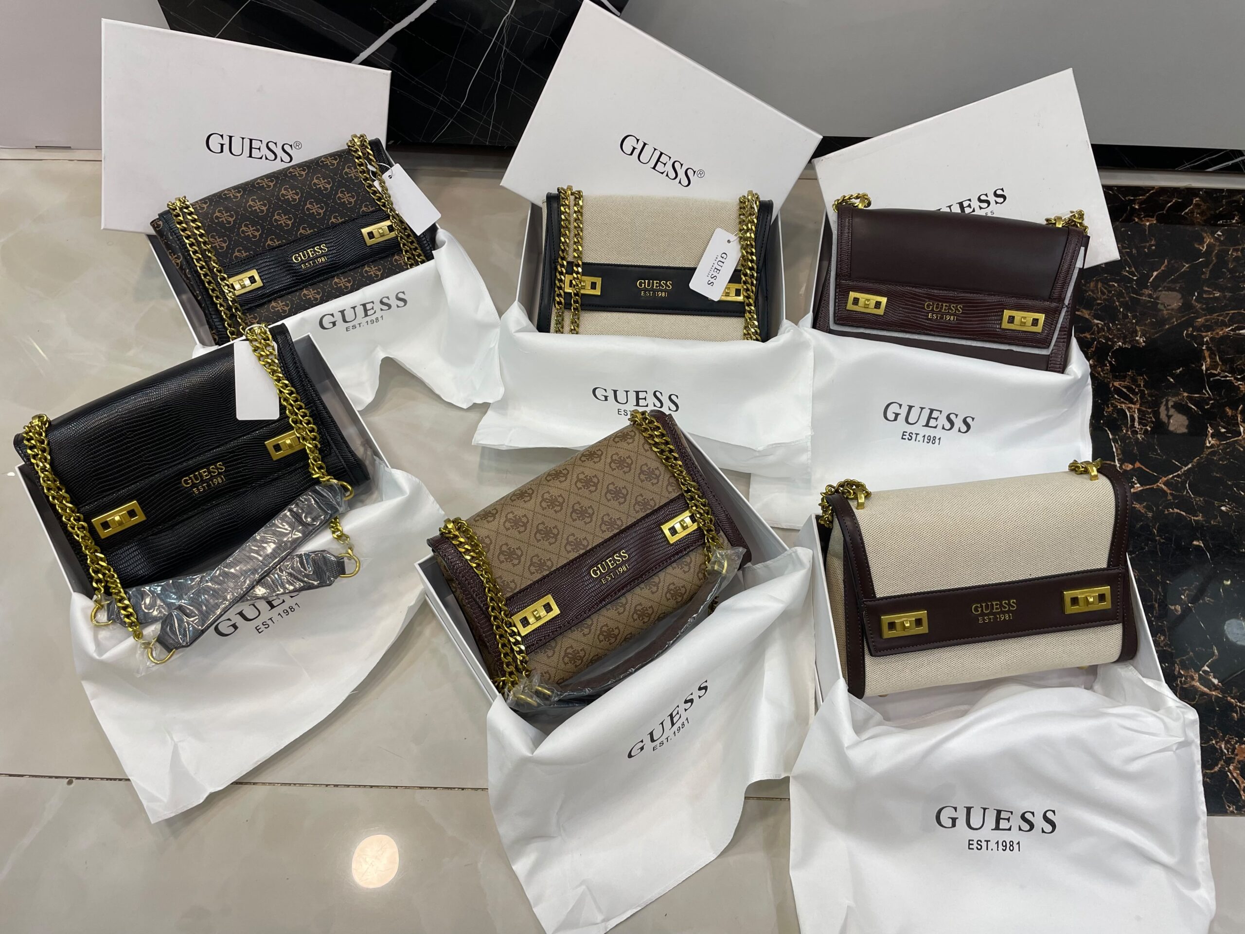 Guess Katey Croc Shoulder Bag women's premium handbag Pakistan