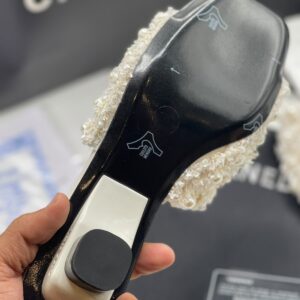 Women's low-heeled summer slippers with pearl appliques premium ladies footwear Pakistan