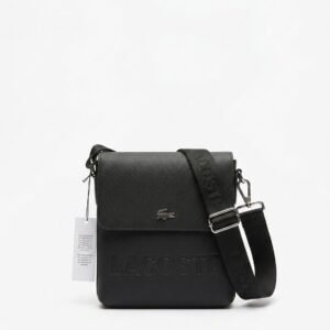 LACOSTE Branded Men’s Cross Body Bag – Premium Black Shoulder & Sling Bag for Men