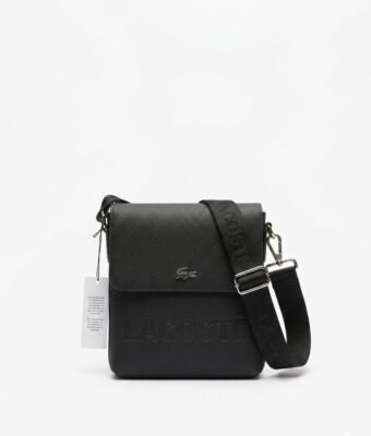 LACOSTE Branded Men’s Cross Body Bag – Premium Black Shoulder & Sling Bag for Men
