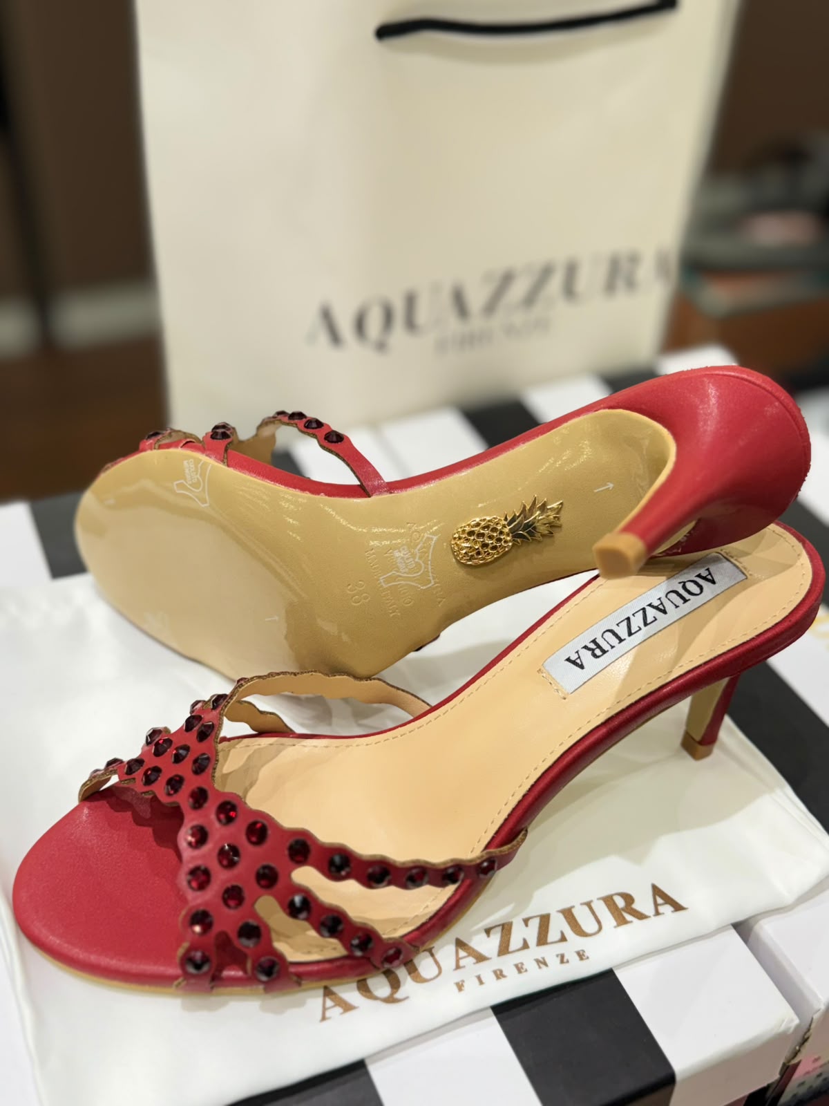 AQUAZZURA Tequila Mule 75 crystal embellished heels for women in Pakistan