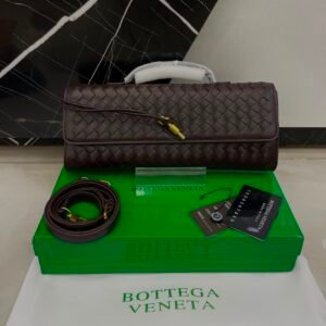 Bottega Veneta Andiamo Clutch Black Intrecciato Leather Pakistan by shop2door