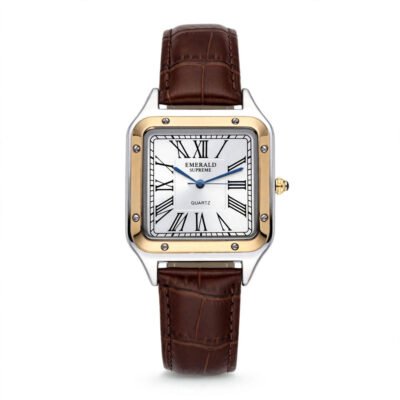 Emerald Santos ES-2031 men's watch with white dial and two-tone design