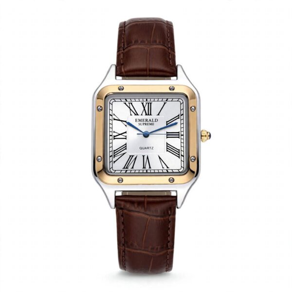 Emerald Santos ES-2031 men's watch with white dial and two-tone design