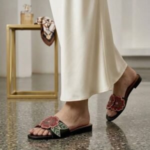 Zara Floral Embroidered Flat Slipper