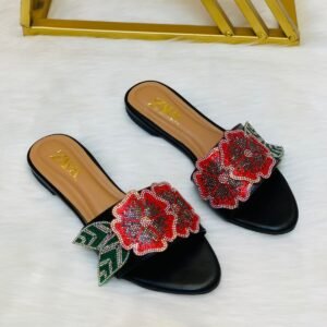 Zara Floral Embroidered Flat Slipper