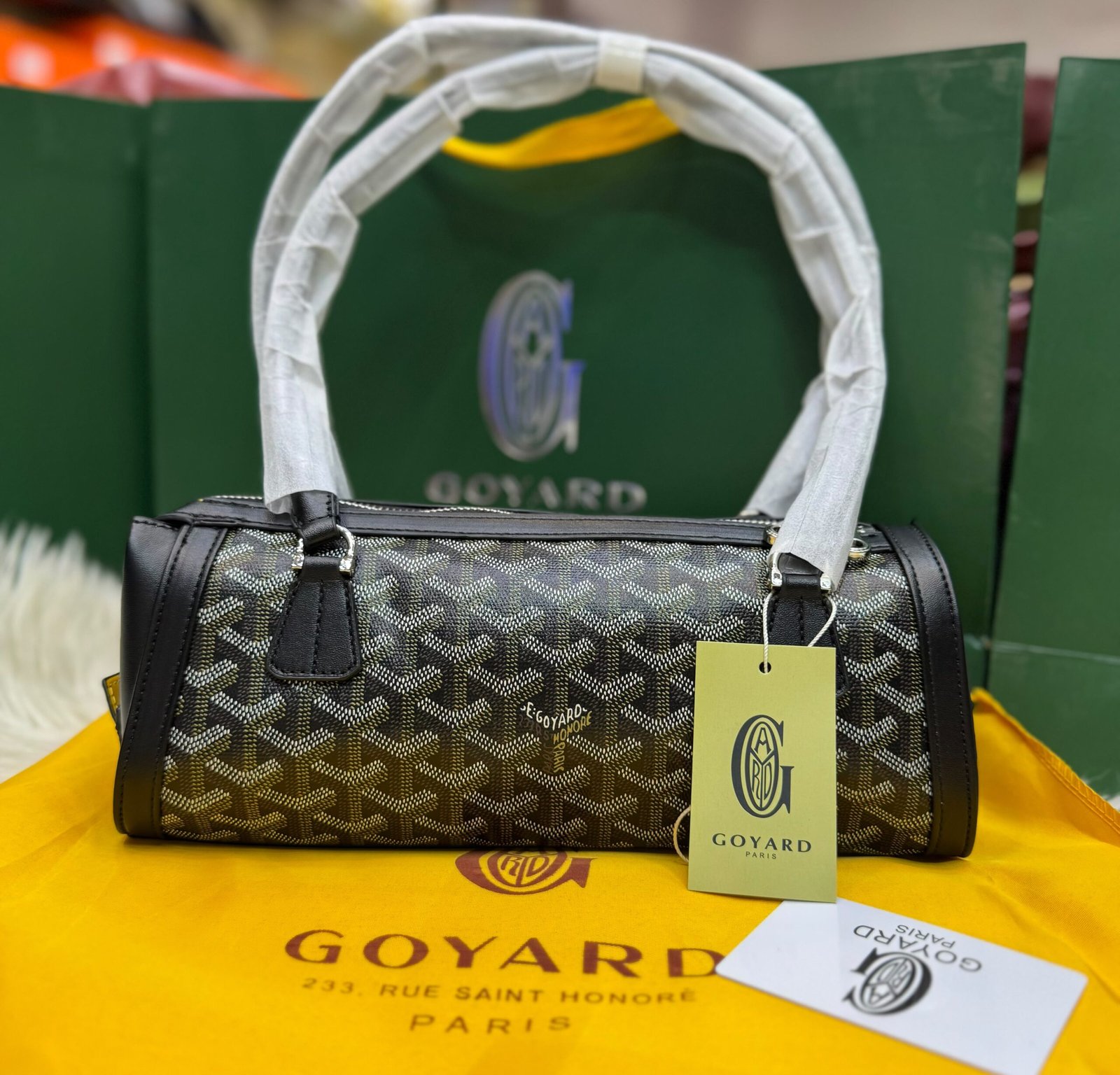 Maison Goyard Bonbonnière premium-quality baguette handbag with code embossing