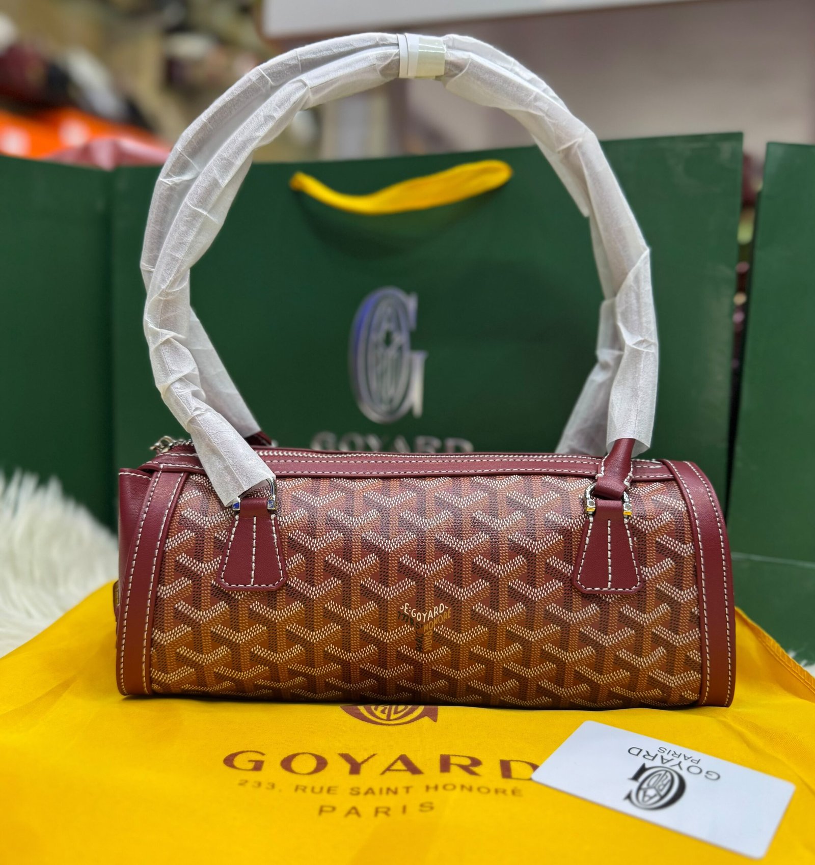 Maison Goyard Bonbonnière premium-quality baguette handbag with code embossing