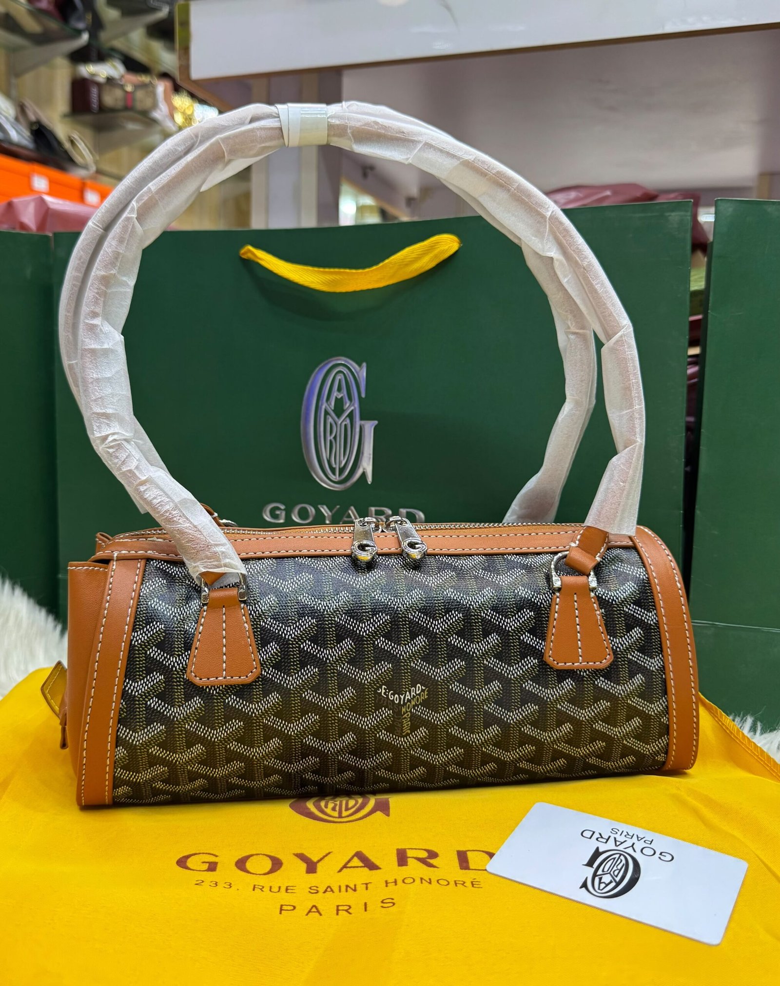 Maison Goyard Bonbonnière premium-quality baguette handbag with code embossing