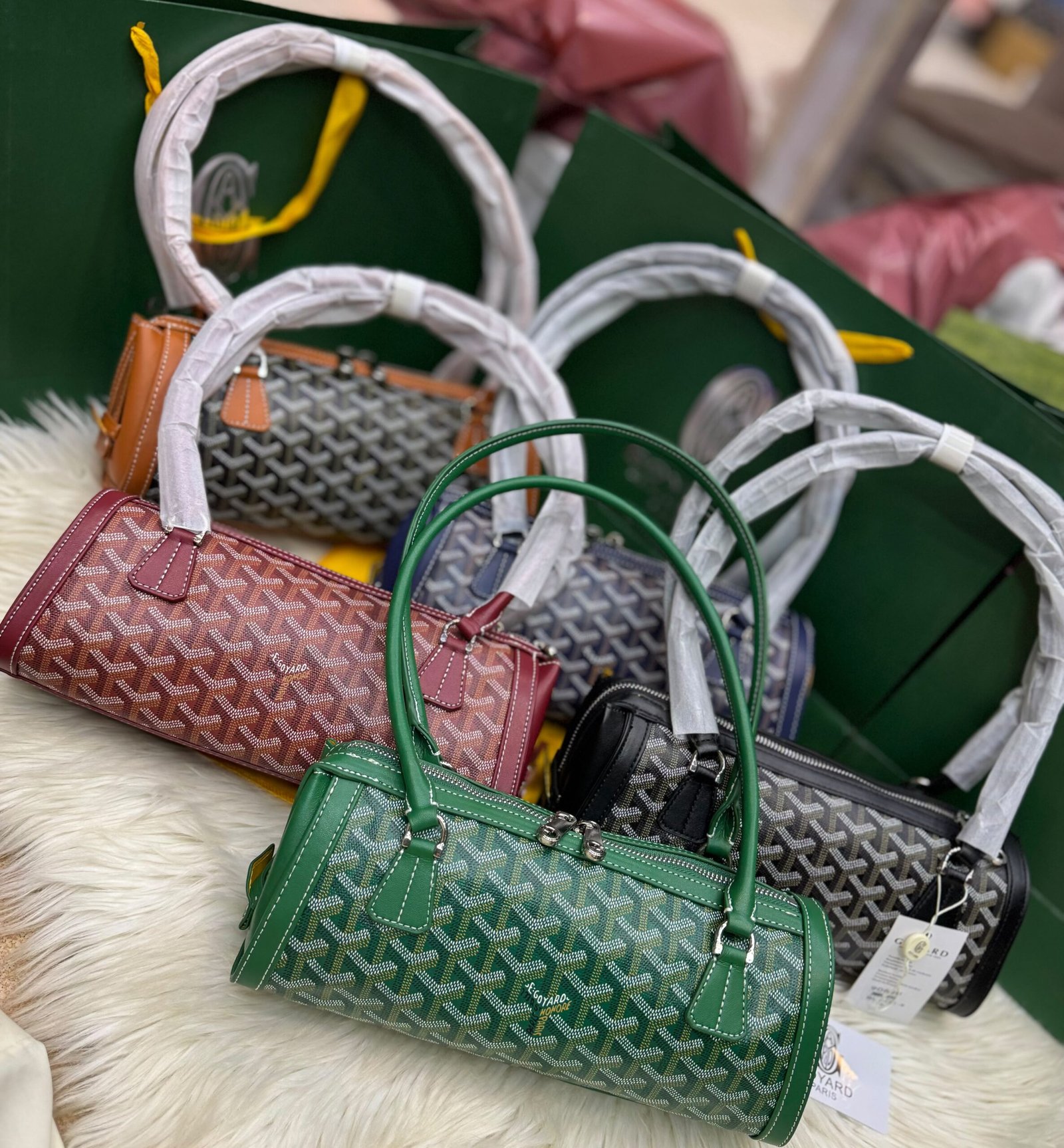 Maison Goyard Bonbonnière premium-quality baguette handbag with code embossing