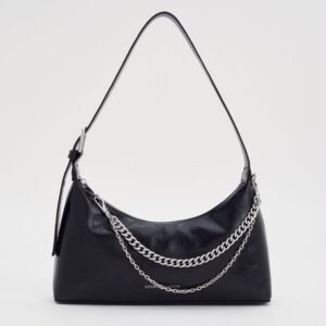 Charles & Keith Atwood Chain-Embellished Shoulder Bag with box and dust bag