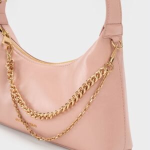 Charles & Keith Atwood Chain-Embellished Shoulder Bag with box and dust bag