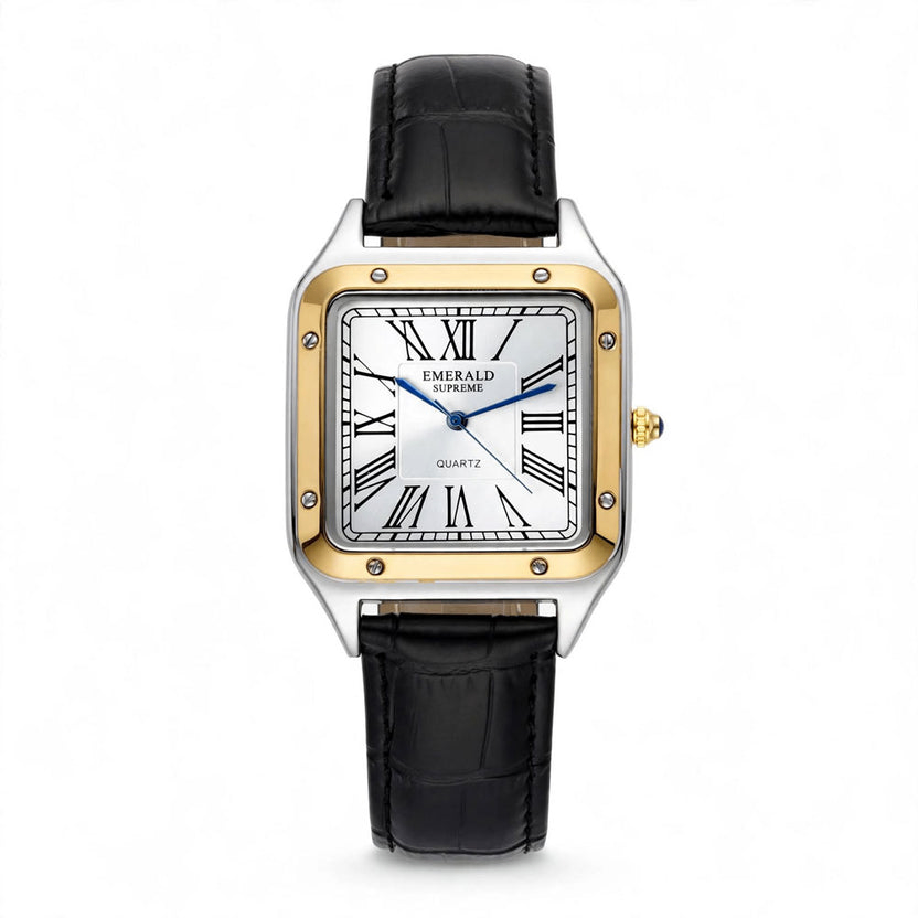 Emerald Santos ES-2031 men's watch with white dial and two-tone design